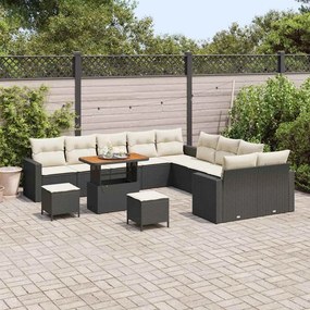 vidaXL Σετ Καναπέ Κήπου 13 pcs Μαύρο συνθετικό ρατάν