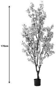 Διακοσμητικό φυτό Peach flower I σε γλάστρα Inart ροζ pp Υ170εκ