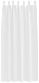 vidaXL Κουρτίνες Μαύρης Ύφανσης με Δαχτυλίδια 2 pcs Καθαρό Λευκό