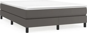 vidaXL Κρεβάτι Boxspring με Στρώμα Γκρι 140x190εκ. από Συνθετικό Δέρμα