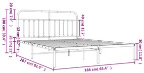 ΠΛΑΙΣΙΟ ΚΡΕΒΑΤΙΟΥ ΜΕ ΚΕΦΑΛΑΡΙ ΛΕΥΚΟ 160X200 ΕΚ. ΜΕΤΑΛΛΙΚΟ 352630