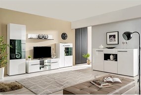 Έπιπλο Τηλεόρασης Trentino TV 150 Λευκό - Μαύρο - Λευκή Λάκα 150x41,5x49,5 εκ. 150x41.5x49.5 εκ.