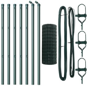 vidaXL Euro Fence με 7 Στυλώματα 0.8x10 μ Γαλβανισμένος Χάλυβας Πράσινος