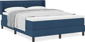 vidaXL Κρεβάτι με ελατήρια με κεφαλάρι Μπλε 200 x 140 cm ύφασμα