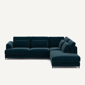 Γωνιακός καναπές δεξιός, βελούδινος, Marsile