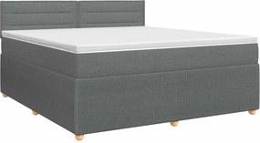 vidaXL Κρεβάτι box spring με στρώμα Σκούρο Γκρι 140 x 190 cm Ύφασμα