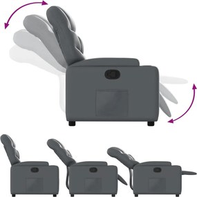 vidaXL Πολυθρόνα Ανακλινόμενη Γκρι από Συνθετικό Δέρμα