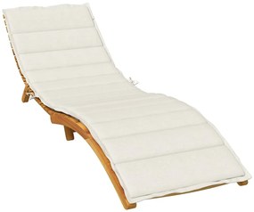 vidaXL Μαξιλάρι Ξαπλώστρας Κρεμ Μελανζέ 200x60x4 εκ. Ύφασμα