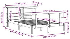 ΣΚΕΛΕΤΟΣ ΚΡΕΒ. ΧΩΡΙΣ ΣΤΡΩΜΑ ΛΕΥΚΟ 150X200 ΕΚ ΜΑΣΙΦ ΠΕΥΚΟ 3305803