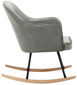 vidaXL Κουνιστή Πολυθρόνα Γκρι Βελούδινη