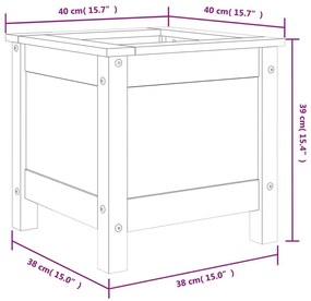 Ζαρντινιέρα Λευκή 40 x 40 x 39 εκ. από Μασίφ Ξύλο Πεύκου - Λευκό