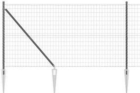 vidaXL Φράχτης με Στήλες. Γκρι 1.2 x 10 m Ατσάλι