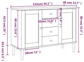 ΜΠΟΥΦΕΣ SENJA ΜΑΥΡΟ / ΡΑΤΑΝ 112 X 40 X 80 ΕΚ. ΜΑΣΙΦ ΞΥΛΟ ΠΕΥΚΟΥ 358027