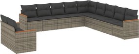 vidaXL Patio Sofa Set 11-θέσια Grey