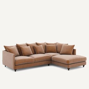 Γωνιακός καναπές-κρεβάτι με βελούδο, Lazare