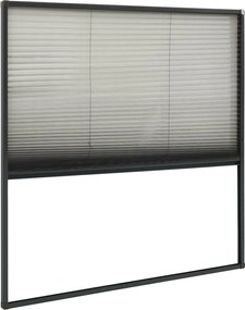 vidaXL Σήτα Παραθύρου Πλισέ Ανθρακί 120 x 120 εκ. από Αλουμίνιο