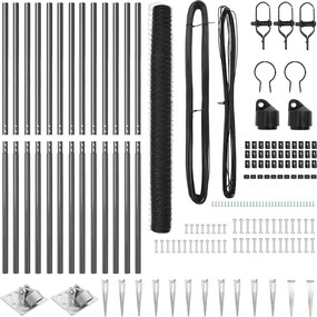 vidaXL Στύλος Περιφράξεων Γκρι 25 x 1,5 μ (36 mm πλέγμα) Ατσάλι
