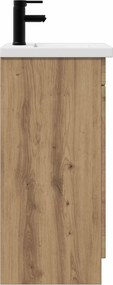 vidaXL Καθρέφτης μπάνιου με νιπτήρα Artisan Δρυς 42 x 40 x 84,5 εκ