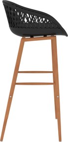 vidaXL Καρέκλες Μπαρ 2 τεμ. Μαύρες