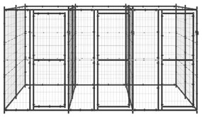 Κλουβί Σκύλου Εξωτερικού Χώρου 7,26 μ² από Ατσάλι - Μαύρο