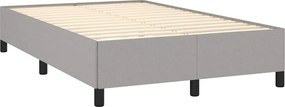 vidaXL Κρεβάτι Boxspring με Στρώμα &amp; LED Αν.Γκρι 120x190εκ. Υφασμάτινο