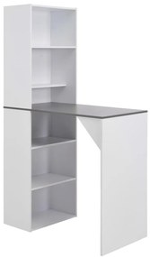 vidaXL Τραπέζι Μπαρ με Ντουλάπι Λευκό 115 x 59 x 200 εκ.