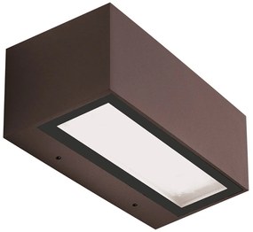 Φωτιστικό Τοίχου - Απλίκα Up&amp;Down E262 Με Οπάλ Diffuser Led 3000K 2x13W Dark Brown