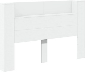 vidaXL Κεφαλάρι με Αποθήκη και LED Λευκό Επεξεργασμένο Ξύλο