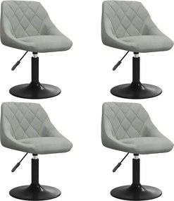 vidaXL Καρέκλες Τραπεζαρίας Περιστρεφόμενες 4 τεμ. Γκρι Βελούδινες