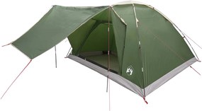 vidaXL Σκηνή Camping με στέγη Πράσινο 6 ατόμων Πολυεστέρας και Χάλυβας