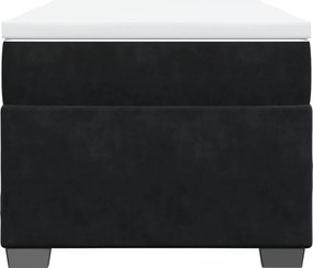 vidaXL Κρεβάτι Boxspring με Στρώμα Μαύρο 90x200 εκ. Βελούδινο