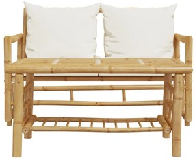 vidaXL Σετ Καναπέδων Κήπου 2 Τεμαχίων με Μαξιλάρια από Μπαμπού
