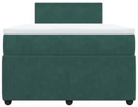 Κρεβάτι Boxspring με Στρώμα Σκούρο Πράσινο 120x200εκ. Βελούδινο - Πράσινο