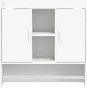 vidaXL Ράφι Τοίχου Επιτοίχιο Λευκό 80 x 36 x 80 εκ Επεξεργασμένο Ξύλο