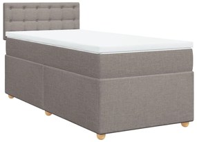 vidaXL Κρεβάτι Boxspring με Στρώμα Taupe 80x200 εκ. Υφασμάτινο