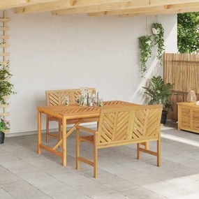 vidaXL Σέτ φαγητού για κήπο 3 pcs Καφέ 150 x 90 x 74 cm