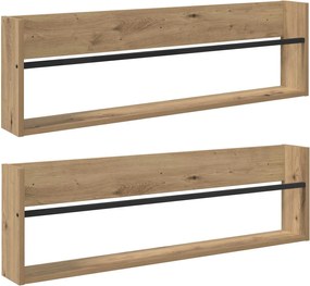 vidaXL Ράφι Περιοδικών με ράφι 2 pcs Artisan Oak 100 x 12 x 30 εκ