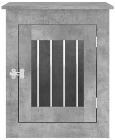 vidaXL Κλουβί Σκύλου Γκρι Σκυροδεμ. 55x75x65 εκ. από Επεξεργ. Ξύλο