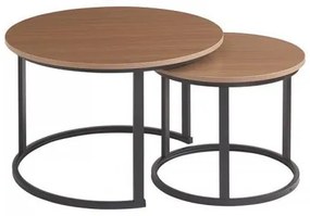 ΣΕΤ 2 ΒΟΗΘΗΤΙΚΑ ΤΡΑΠΕΖΑΚΙΑ Fylliana FL3723 ΑΝΟΙΧΤΟ ΚΑΦΕ 50x50x39εκ & 70x70x46εκ 645-225-002