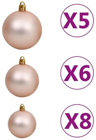 vidaXL Χριστουγεννιάτικο Δέντρο Τεχν. LED/Μπάλες Πράσινο 150 εκ PVC/PE
