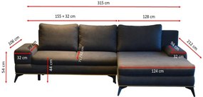 Γωνιακός καναπές Vanila-Prasino-Αριστερή