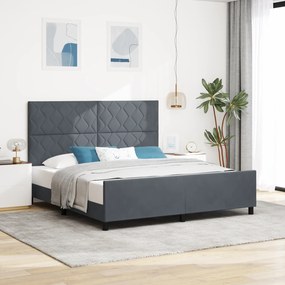 vidaXL Κρεβάτι Σκούρο Γκρι 180x200 εκ. Βελούδο