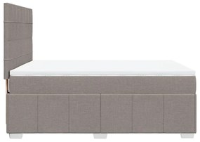 Κρεβάτι Boxspring με Στρώμα Taupe 140x200 εκ. Υφασμάτινο - Μπεζ-Γκρι