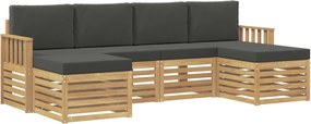 vidaXL Σετ Καναπέ 6 pcs Άσπρο και Ανθρακί 249 x 122,5 x 73 εκ
