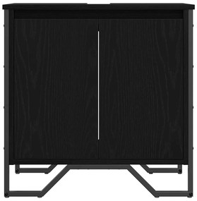 vidaXL Ντουλάπι Νιπτήρα Μαύρη Οξυά 60 x 35 x 60 εκ. Επεξεργασμένο ξύλο