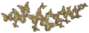 Διακοσμητικό Επιτοίχιο 3-70-120-0039 Πεταλούδες 118Χ2Χ42 Brass Inart Μέταλλο