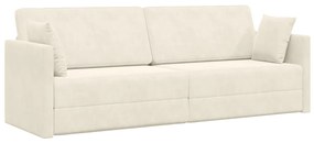vidaXL Καναπές Κρεβάτι 2 σε 1 Κρεμ 213x144x60 cm Βελούδιο