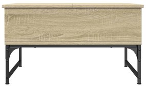 vidaXL Τραπεζάκι Σαλονιού Sonoma Δρυς 70x50x40 εκ. Επ. Ξύλο & Μέταλλο