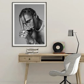 Πόστερ &amp; Κάδρο Travis Scott MS007 40x50cm Μαύρο Ξύλινο Κάδρο (με πόστερ)