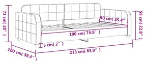 Καναπές Κρεβάτι Ανοιχτό Γκρι 90 x 190 εκ. Βελούδινος - Γκρι
